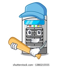 Playing baseball mascot air cooler mounted on wall
