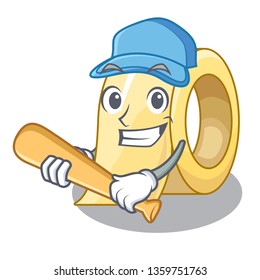 Playing baseball masking tape in the shape characters