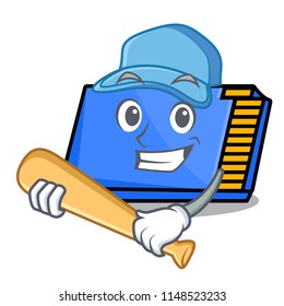 Playing baseball memory card character cartoon