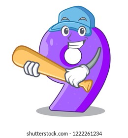 Playing baseball mock interior font number on cartoon