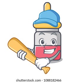Playing baseball nassal drop character cartoon