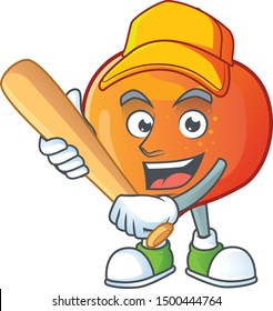 Playing baseball nectarian fresh cartoon character with mascot