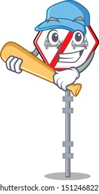 Playing baseball no overtaking isolated with the character