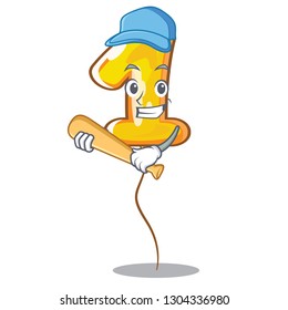 Playing baseball number one balloon in cartoon shape