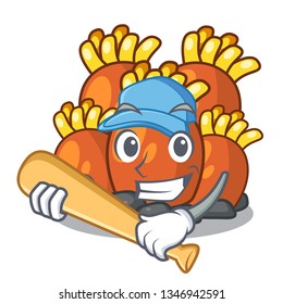 Playing baseball orange coral reef toys shape cartoon