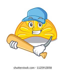 Playing baseball orange jelly candy character cartoon