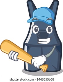 Playing baseball overalls isolated with in the mascot