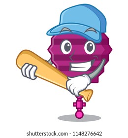 Playing baseball paper lantern character cartoon