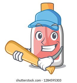 Playing baseball perfume in the a cartoon bottle