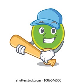 Playing baseball ping pong racket character cartoon