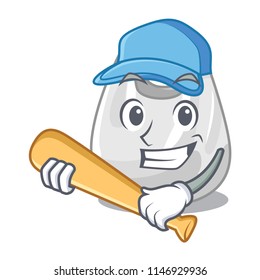 Playing baseball plastic bag character cartoon