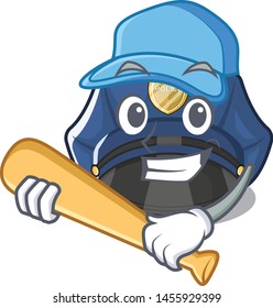 Playing baseball police hat isolated in the mascot