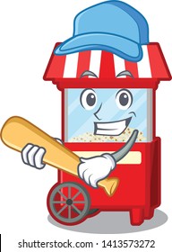 Playing baseball popcorn machine character