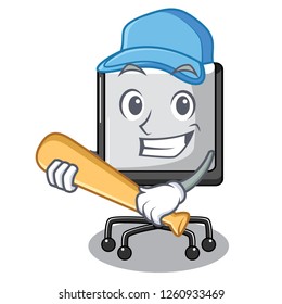Playing baseball prestation board chart blank on carttoon