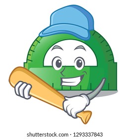 Playing baseball protactor in on the character shape