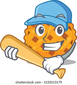 Playing baseball pumpkin pie served on cartoon plate