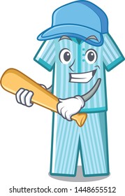 Playing baseball pyjamas isolated on in the character