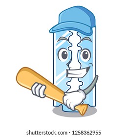 Playing baseball razor blade isolated on a mascot