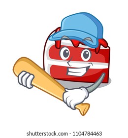 Playing baseball red velvet character cartoon