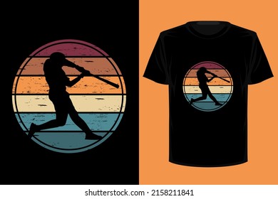 Playing baseball retro vintage t shirt design