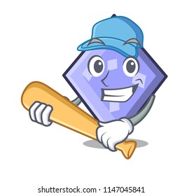 Playing baseball rhombus character cartoon style