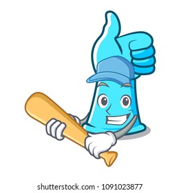 Playing baseball rubber gloves character cartoon