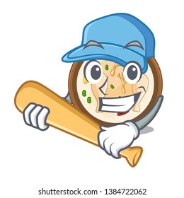 Playing baseball Samgyetang served in hot cartoon bowl