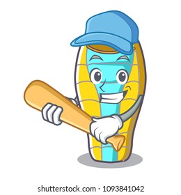Playing baseball sleeping bad character cartoon
