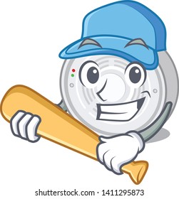 Playing baseball smoke detector attached the character wall