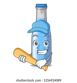 Playing baseball soda water and ice cubes cartoon