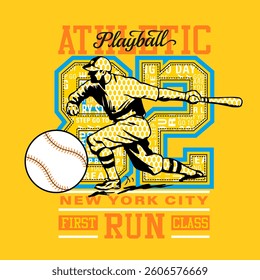  playing baseball sport , vector illustration
