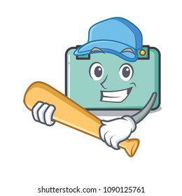 Playing baseball suitcase character cartoon style