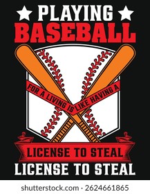 Playing baseball baseball t shirt vector illustrator
