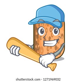 Playing baseball tempeh fried in the shape cartoon