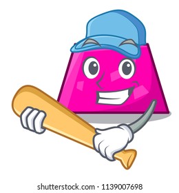 Playing baseball trapezoid character cartoon style