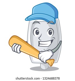 Playing baseball urinal isolated with in the mascot