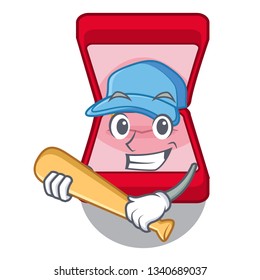 Playing baseball wedding ring box in cartoon shape