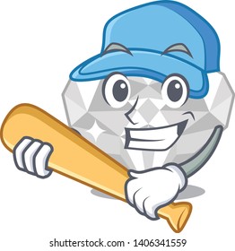 Playing baseball white diamond cartoon 