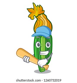 Playing baseball zucchini flowers obtained by mixing mascot