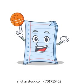 Playing baseketball notebook character cartoon style