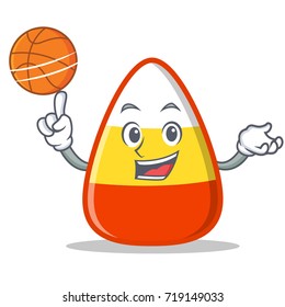 Playing basketball candy corn character cartoon