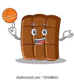 Playing basketball chocolate character cartoon style