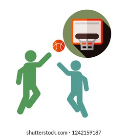 Playing Basketball Icon Flat design, Illustration Playing Basketball Vector