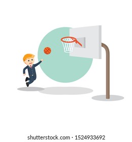 playing basketball information vector illustration