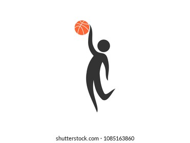Playing basketball logo