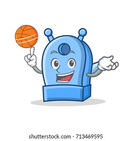 Playing basketball pencil sharpener character cartoon