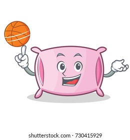 Playing basketball pillow character cartoon style