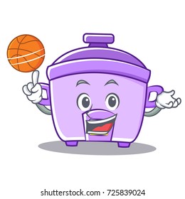 Playing basketball rice cooker character cartoon