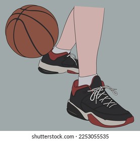 Playing Basketballl using Cool Sneakers