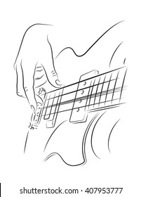 Playing Bass line art illustration.